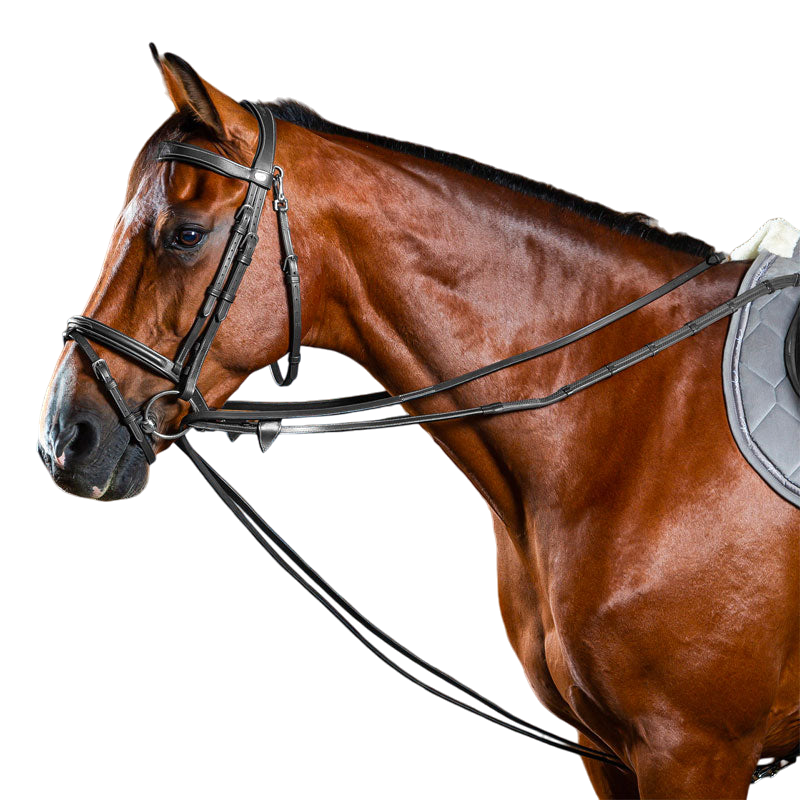 Dyon - Rênes allemandes tout cuir 1/2 Working by Dyon noir | - Ohlala