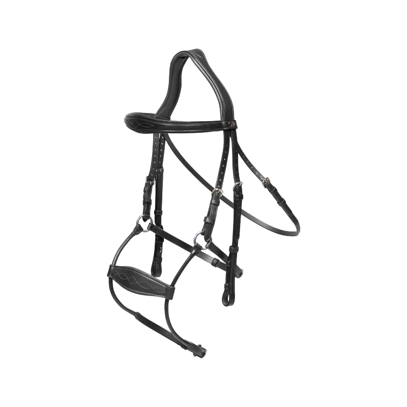 Dyon - Hybrid bridle noseband New English Collection black | - Ohlala