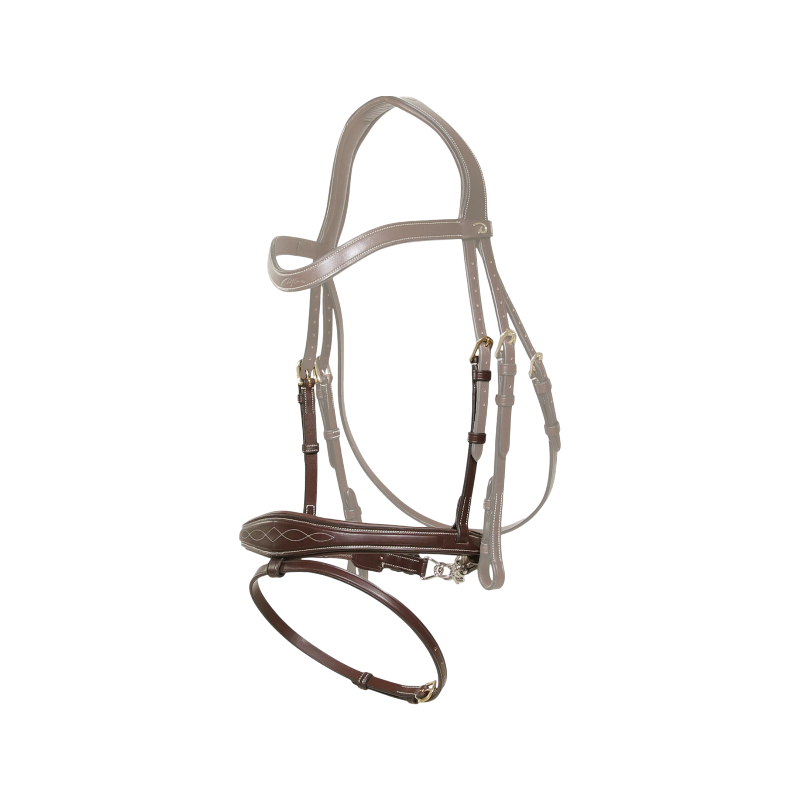 Dyon - Anatomic noseband with chain D Collection brown | - Ohlala