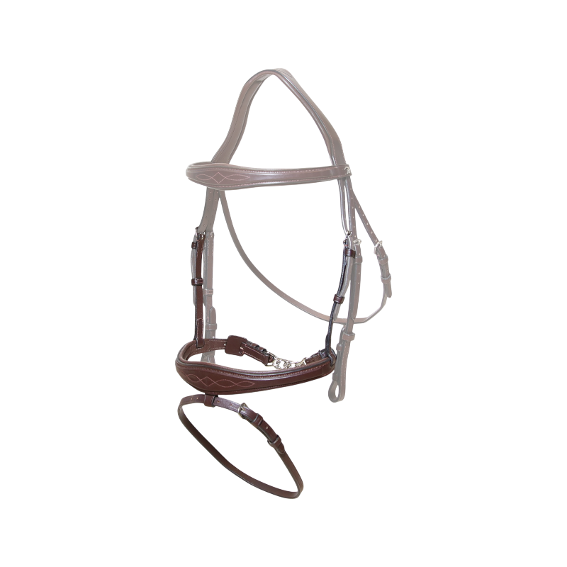 Dyon - Anatomic Chain Noseband New English Collection Brown | - Ohlala