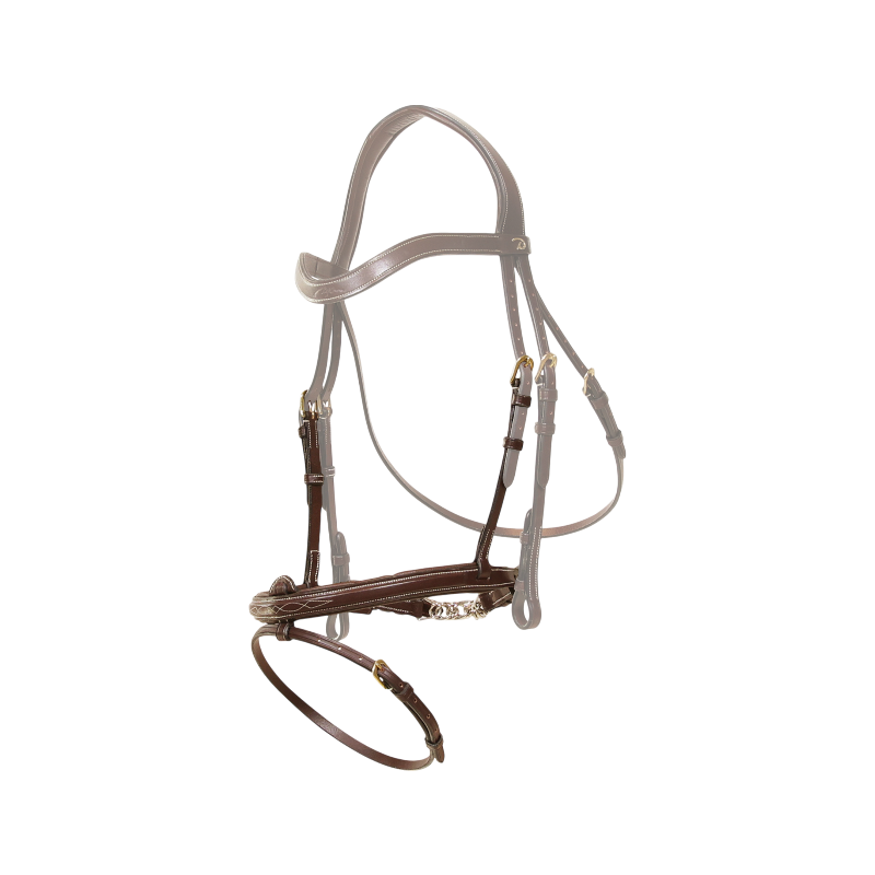 Dyon - Flash noseband with chain D Collection brown | - Ohlala