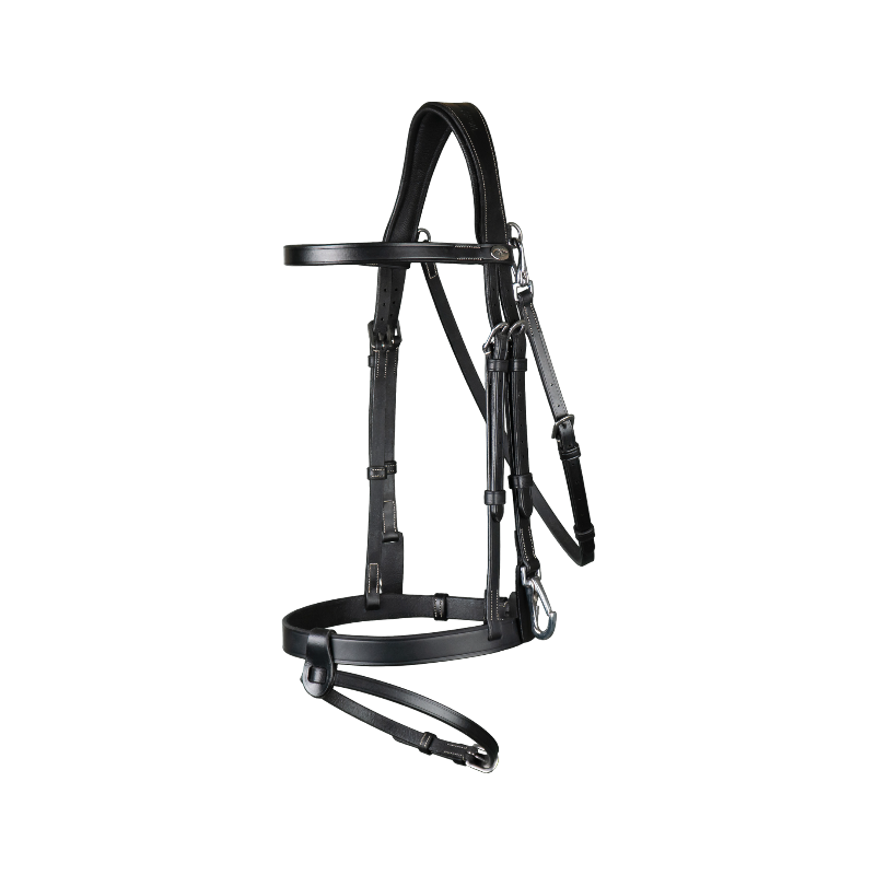 Dyon - Bridon cuir plat avec mousquetons Working By Dyon noir | - Ohlala