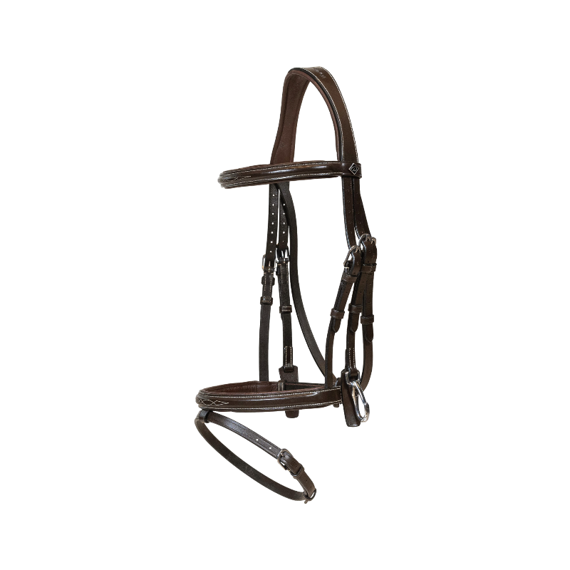 Dyon - Combination noseband bridle with snap hooks Working By Dyon havana | - Ohlala