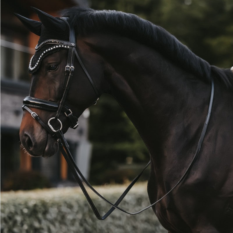 Dyon - Bridon muserolle combinée large vernie Working By Dyon noir | - Ohlala