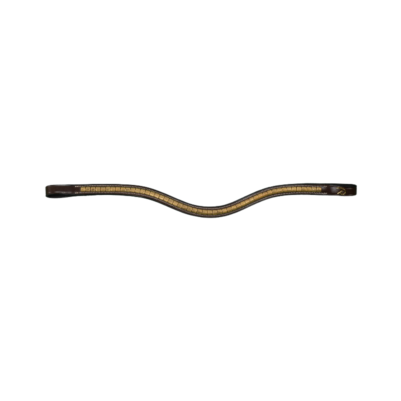 Dyon - V Brass Clincher Browband D Collection Brown | - Ohlala