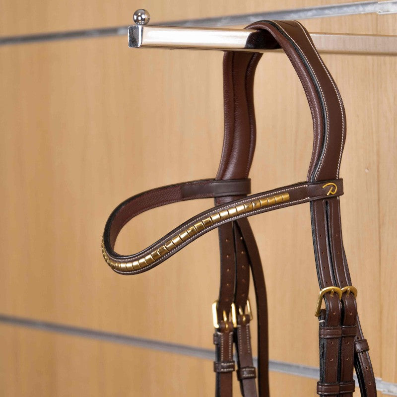 Dyon - V Brass Clincher Browband D Collection Brown | - Ohlala