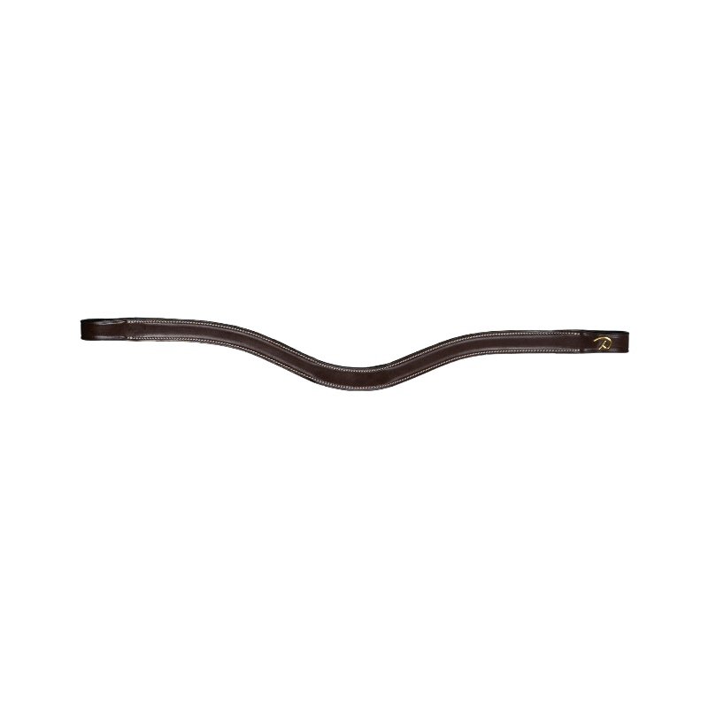Dyon - V-shaped flat leather browband D Collection brown | - Ohlala