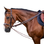 Dyon - Rênes allemandes nylon et cuir 5/8 D Collection brun | - Ohlala