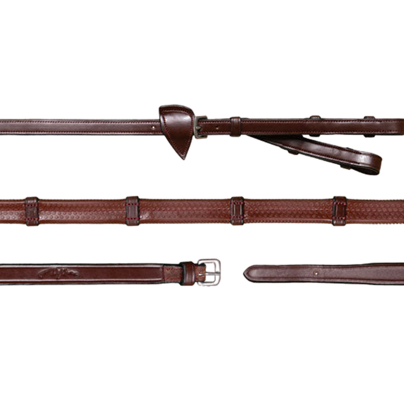 Dyon - Rubber reins 1/2 with 7 stops New English Collection brown | - Ohlala