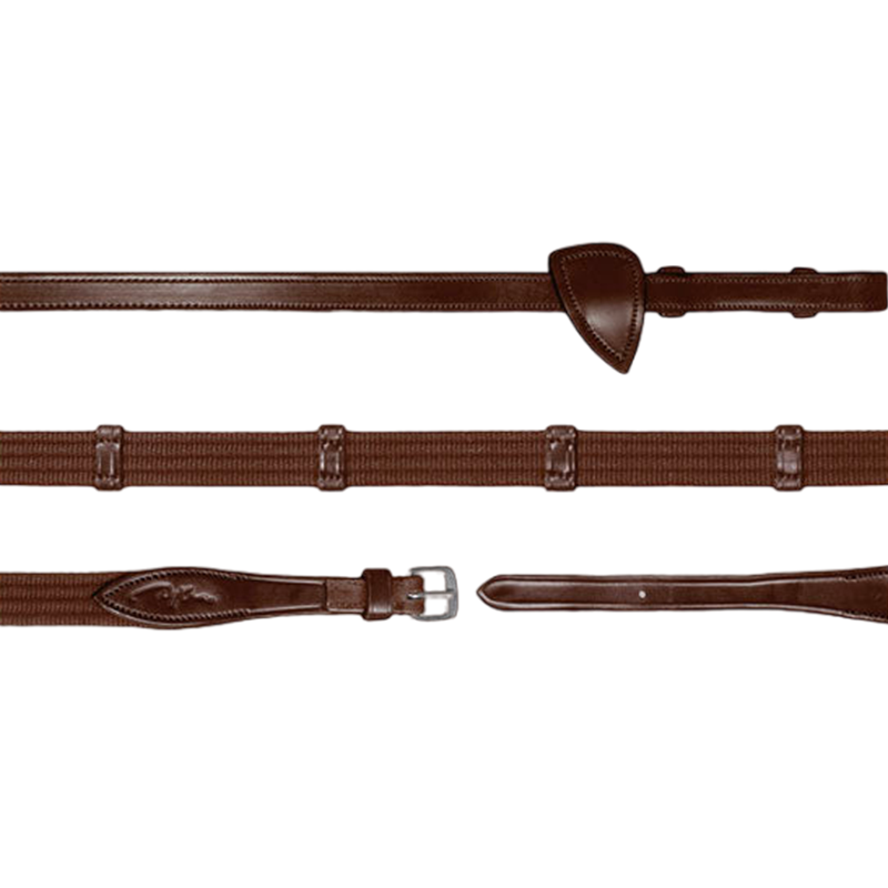 Dyon - Stoffzügel 5/8 mit 9 Stoppern New English Collection braun | - Ohlala