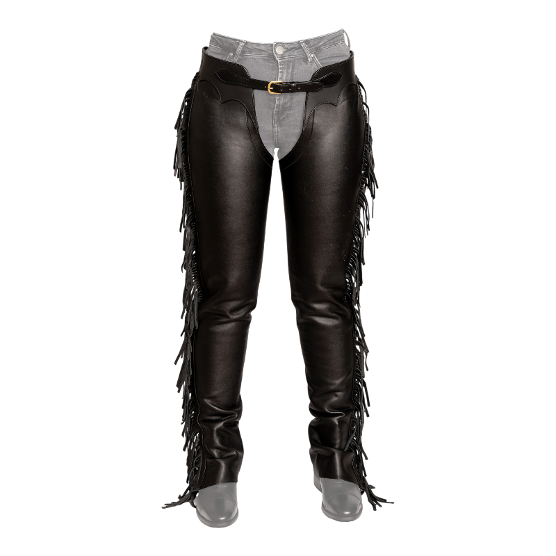 Dyon - Chaps longues à franges noir | - Ohlala