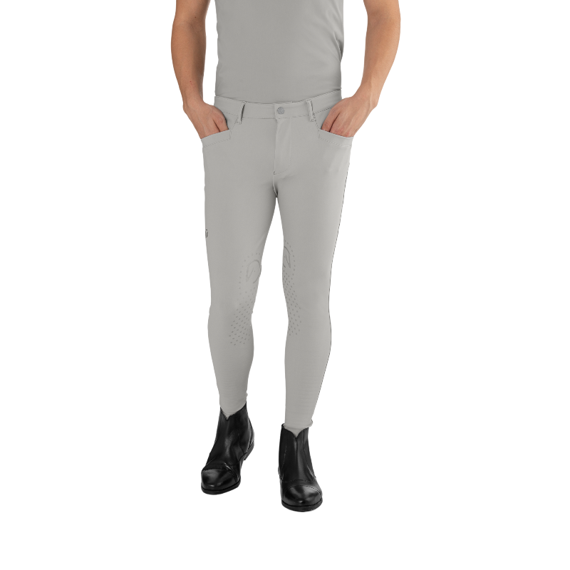 Ego7 - Męskie spodnie jeździeckie Jumping EJ ice gray | - Ohlala