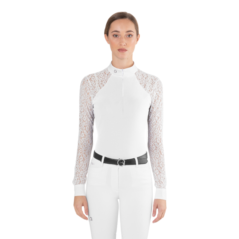 Ego7 - Damen-Turnierpolo Florentine langarm weiß | - Ohlala