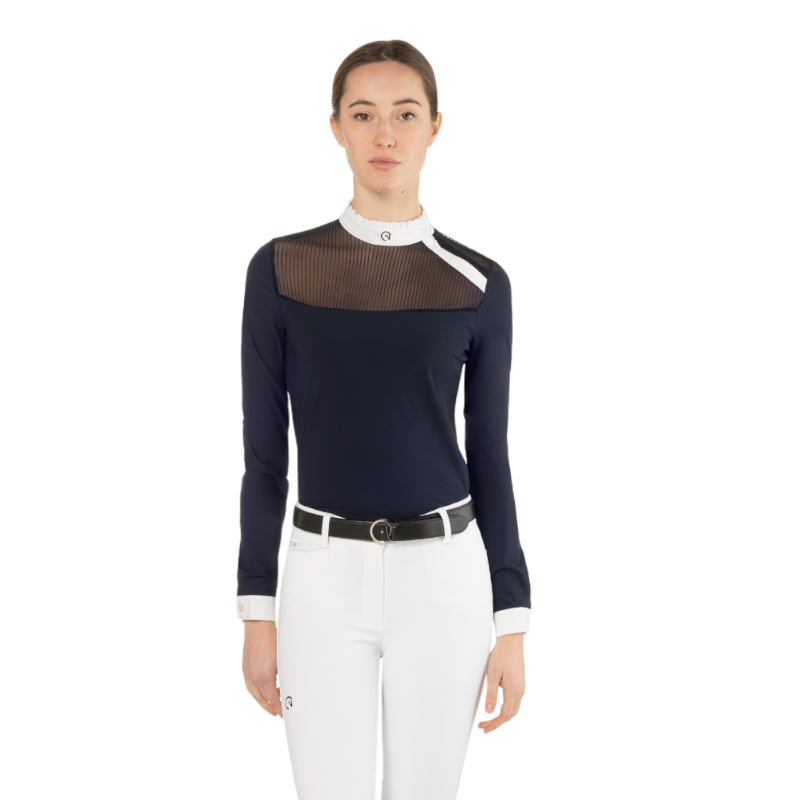 Ego7 - Polo de concours manches longues femme Nina marine | - Ohlala