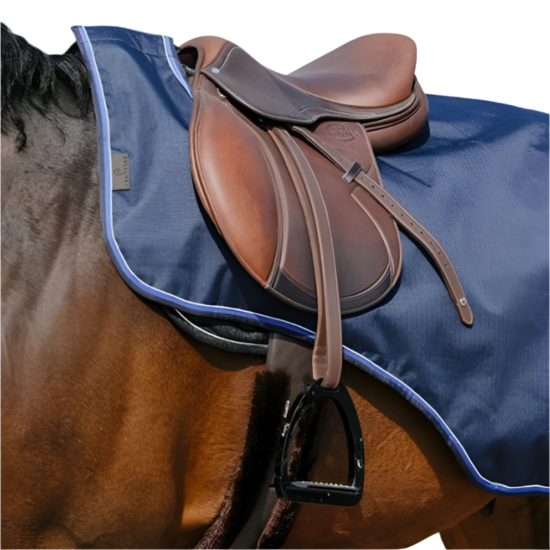 Equithème - Couvre-reins Classic 600D imperméable/ polaire marine 0g | - Ohlala