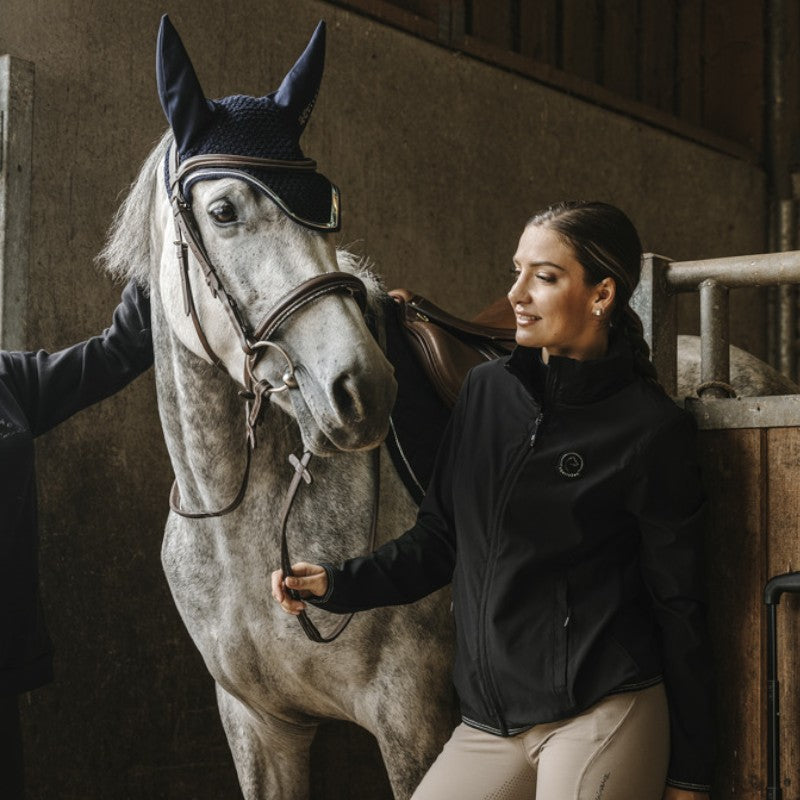 Equithème - Blouson déperlant femme Dakota Je t'aime noir | - Ohlala