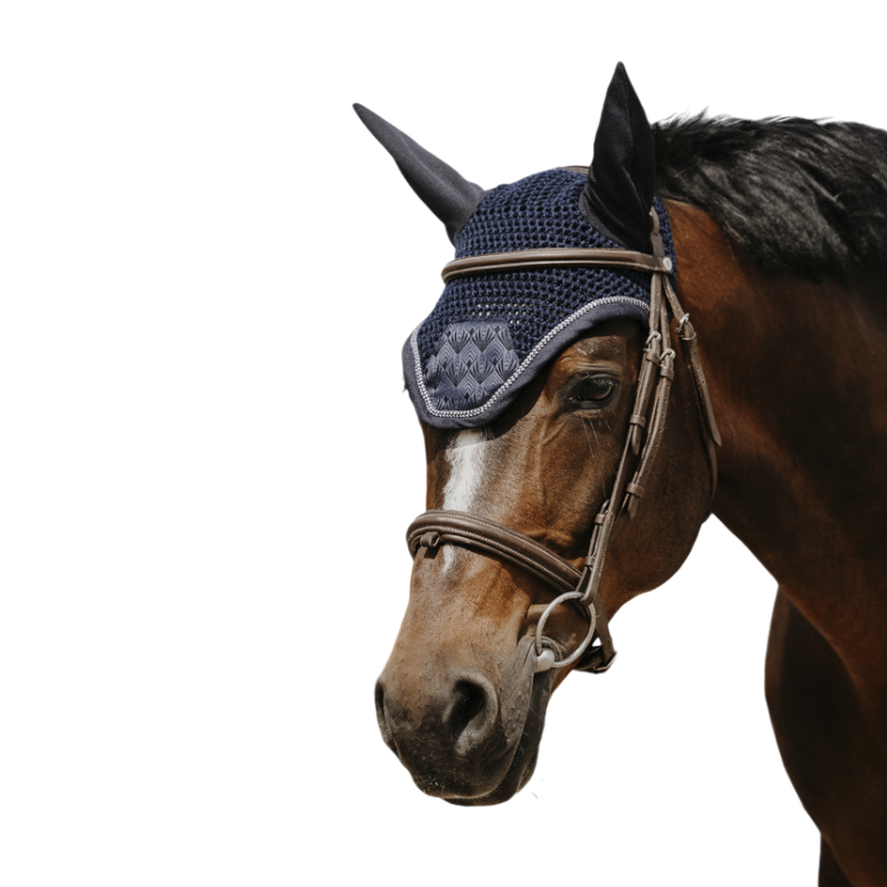 Equithème - Navy Brocade Horse Ear Bonnet | - Ohlala