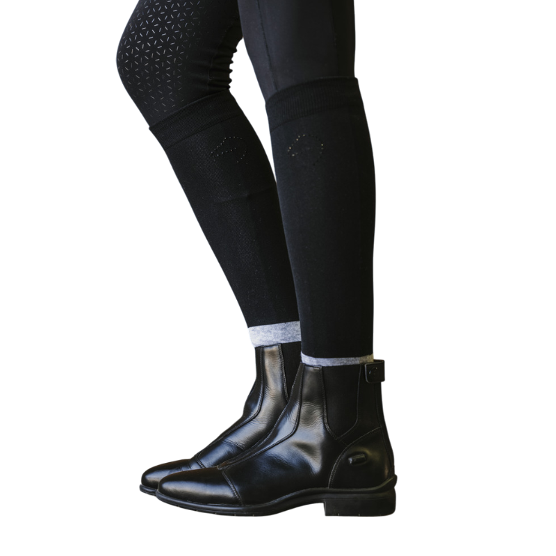 Equithème - Compet Je t'aime black/ grey riding socks | - Ohlala