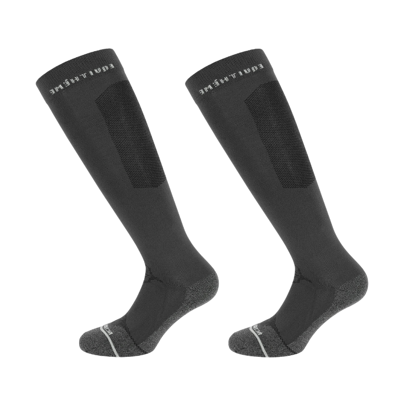 Equithème - Technic anthracite riding socks (x1) | - Ohlala