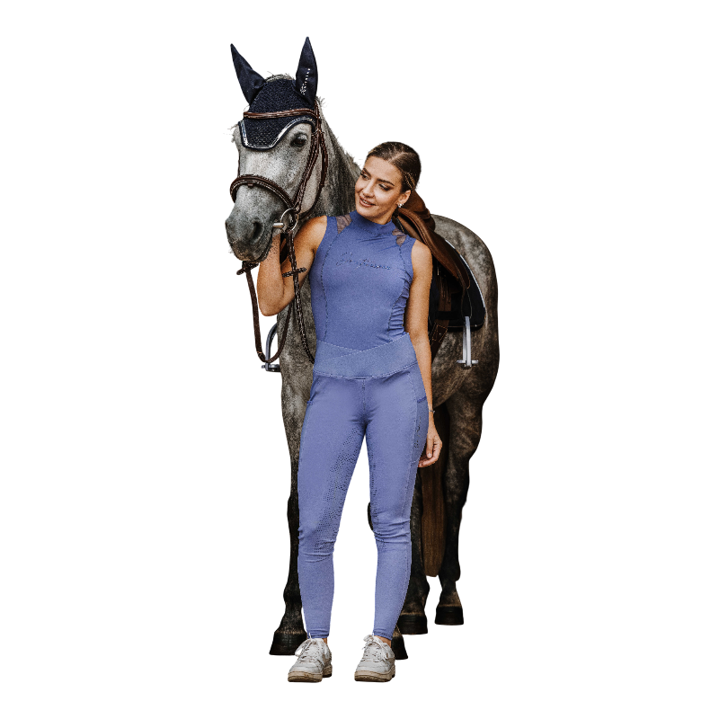 Equithème - Legging d'équitation femme Flora mauve | - Ohlala