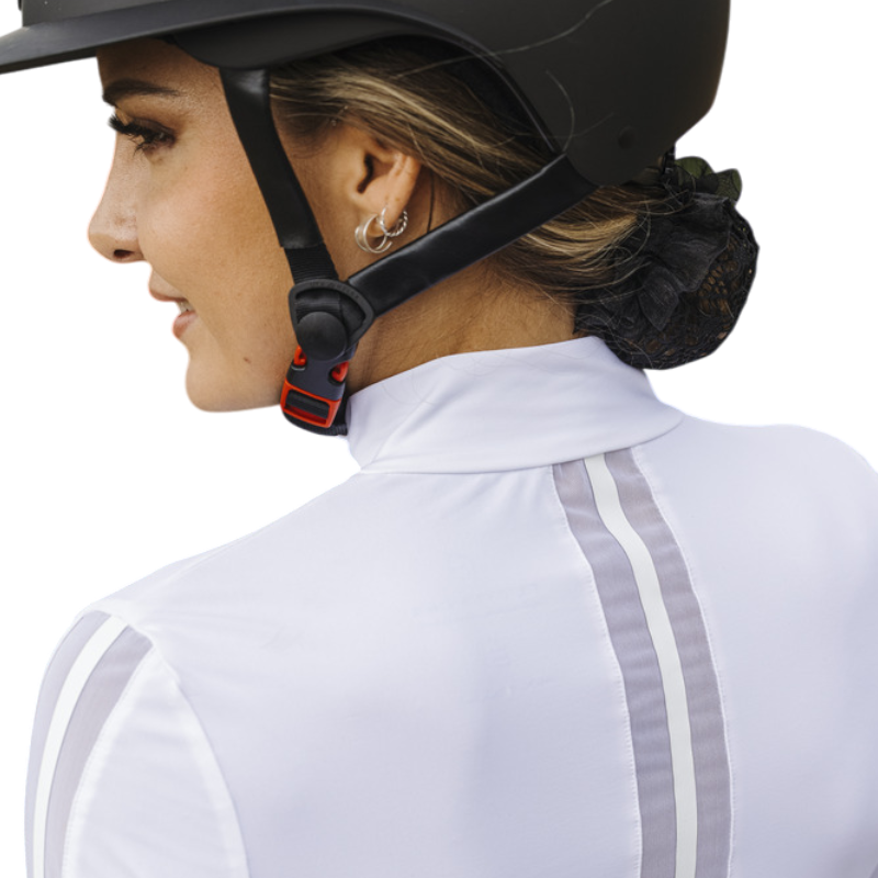 Equithème - Women's long sleeve polo Estoril white