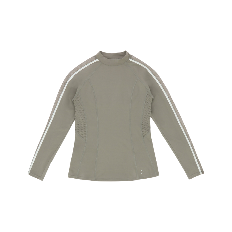 Equithème - Women's long sleeve t-shirt Melodie taupe | - Ohlala