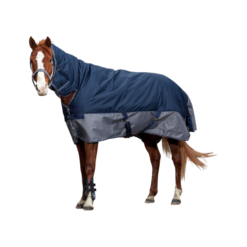 Equithème - Coperta da esterno Tyrex "Combo" 600D blu marino/grigio 0g