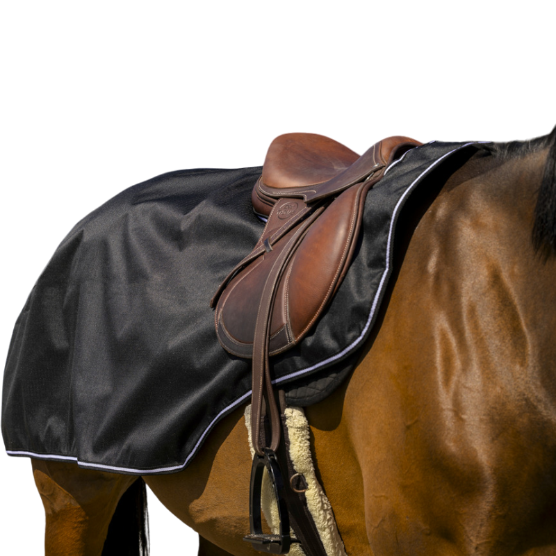 Equithème - Couvre-reins Tyrex 600D polaire noir 0g | - Ohlala