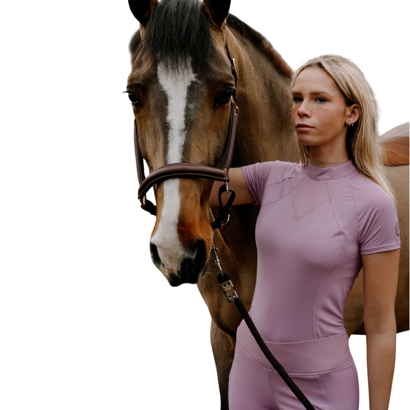 Equithème - Polo a maniche corte donna Claudia Je t'aime nero