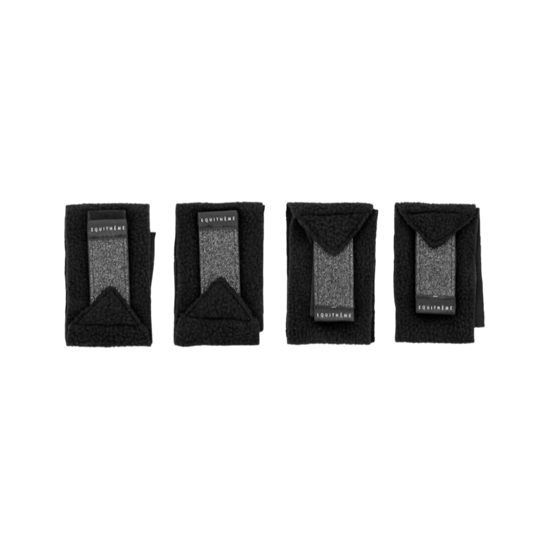 Equithème - Ligaduras de polo para mini pónei preto glitter