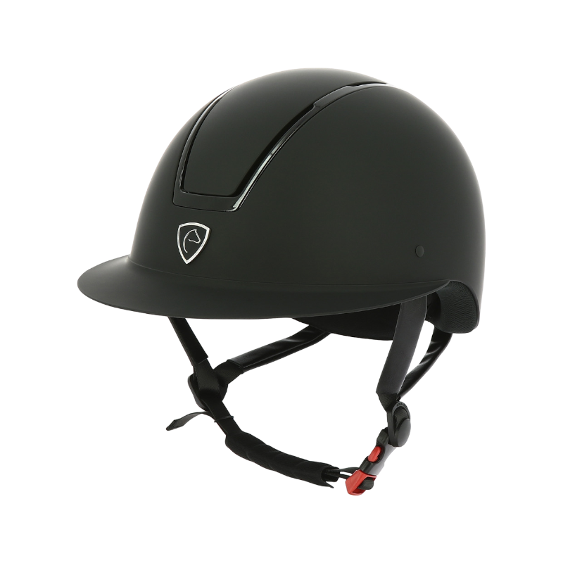 Equithème - Casco da equitazione visiera larga Glint matt nero | - Ohlala
