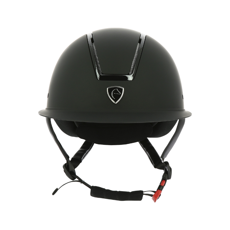 Equithème - Casque d'équitation visière large Glint matt noir | - Ohlala
