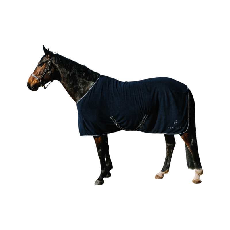 Equithème - EK-Glitter navy fleece rug