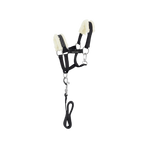 Equithème - Set Halfter + Führstrick für Minipony schwarz glitter