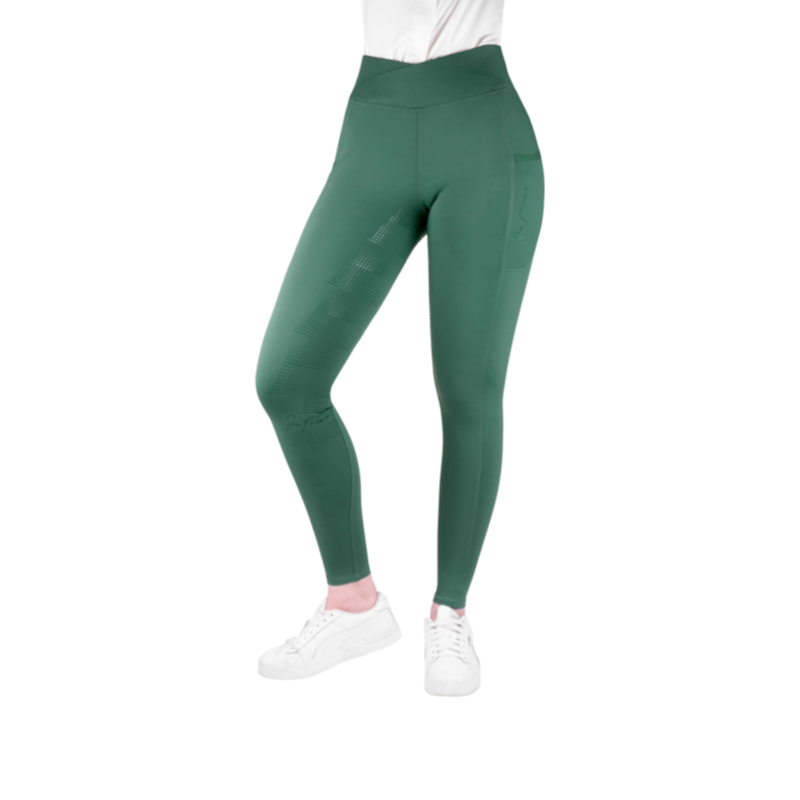 Equithème - Flora Je t'aime Women's Riding Tights - Teal Blue