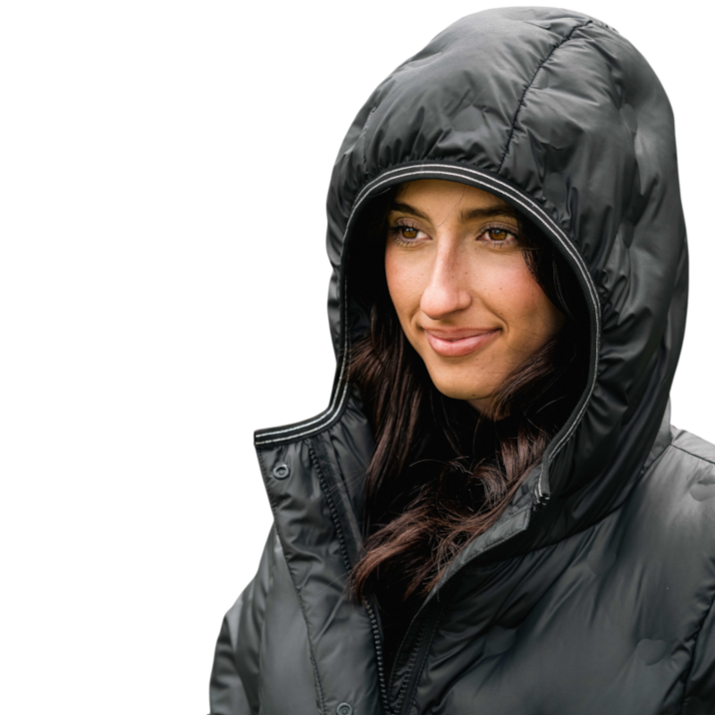 Equithème - Women's Je t'aime EQ-Doris black long-sleeve quilted jacket