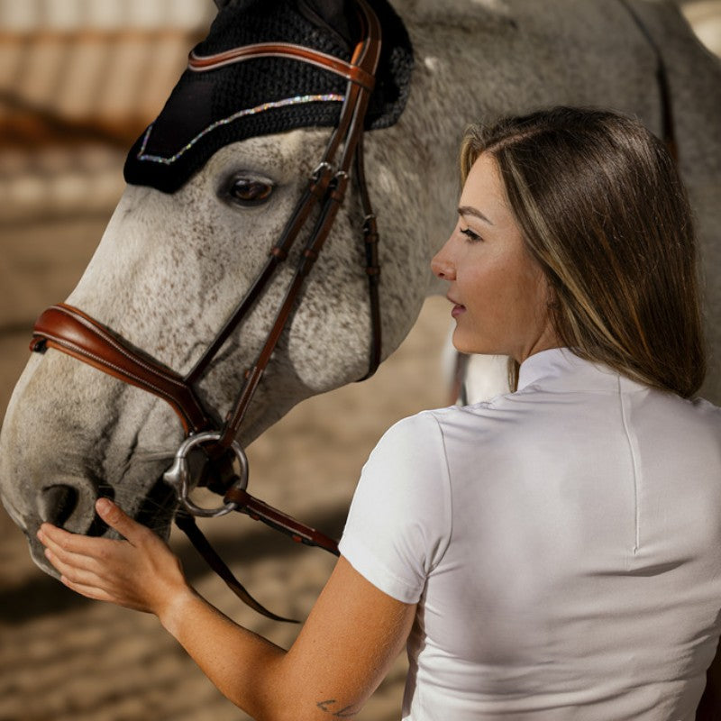 Equithème - Funza white women's short-sleeve competition polo | - Ohlala