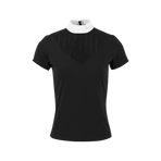 Equithème - Women's short-sleeved competition polo Funza black | - Ohlala