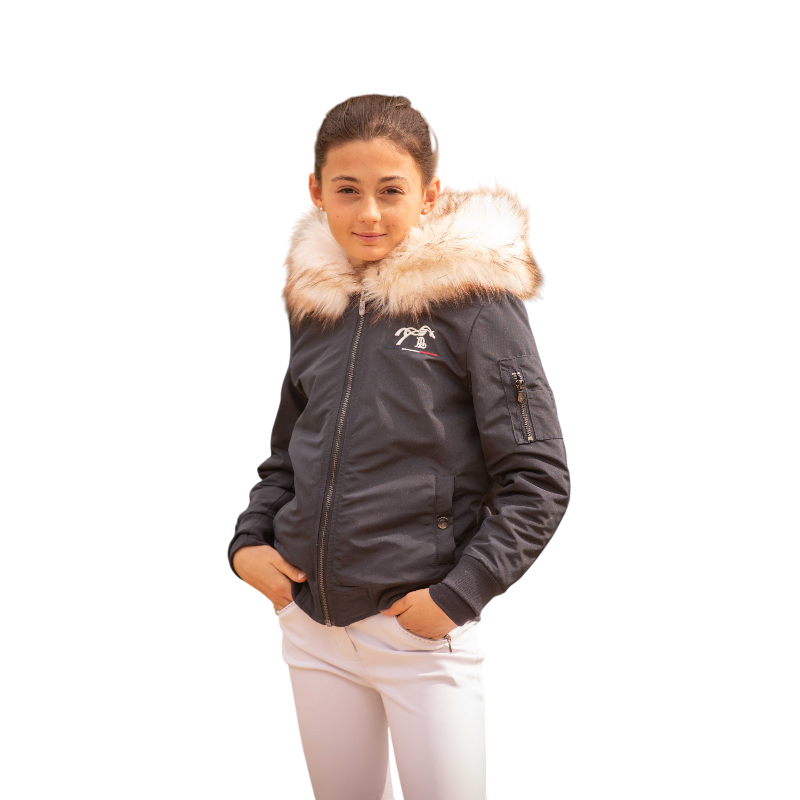 Eden by Pénélope - Bombers à capuche enfant Lyon marine glitter | - Ohlala