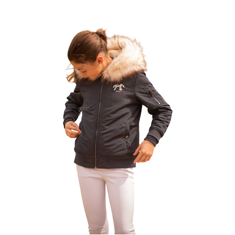 Eden by Pénélope - Bombers à capuche enfant Lyon marine glitter | - Ohlala