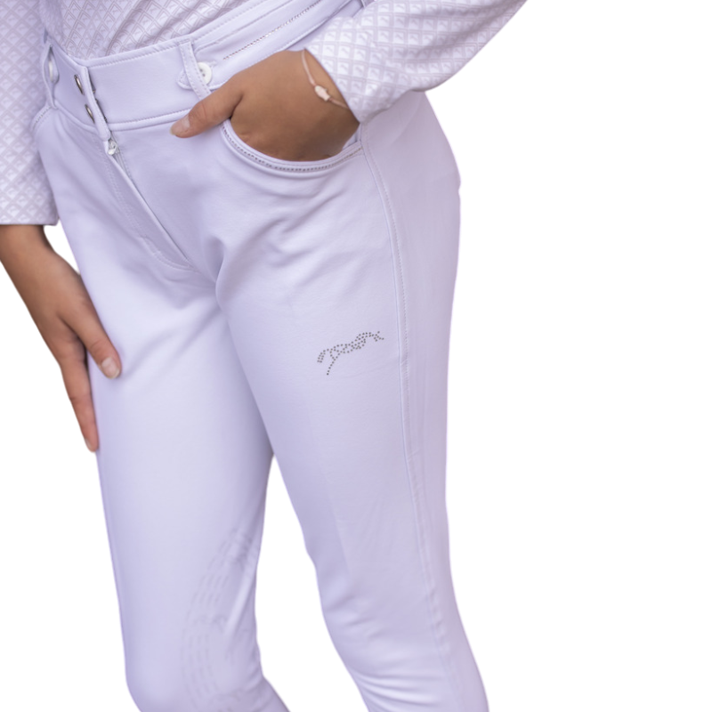 Eden by Pénélope - Girls' Élégance white riding breeches | - Ohlala