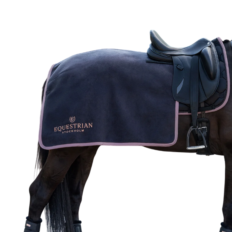 Equestrian Stockholm - Heavy Fleece Black Blush Black Square Fleece Quarter Sheet