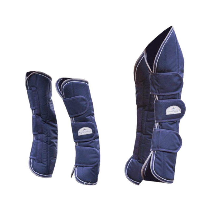 Equithème - Parastinchi da trasporto Tyrex 600 D blu navy x4 | - Ohlala