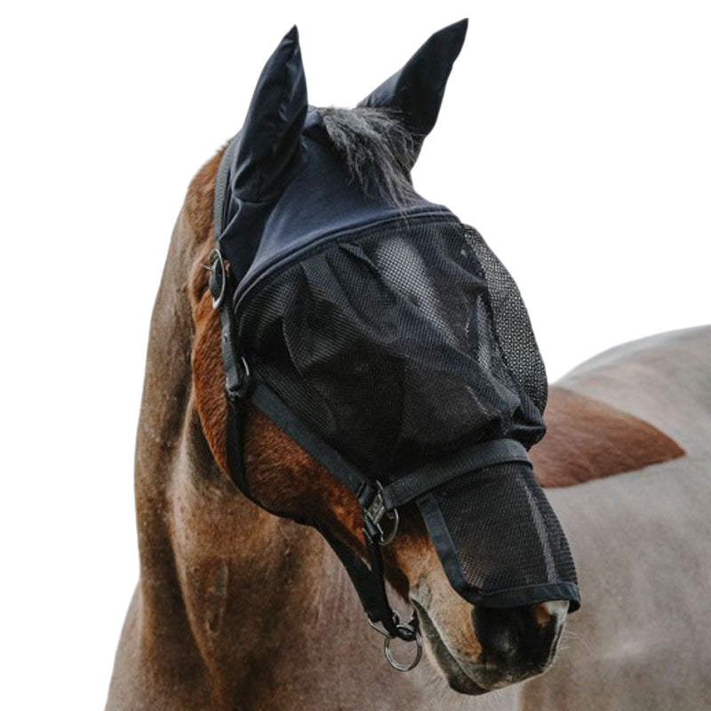 Equithème - Capezza con maschera antimosche Mesh nero | - Ohlala