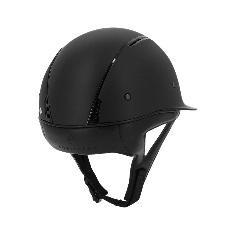 Equithème - Casque d'équitation visière large Soazy Mat noir brillant | - Ohlala