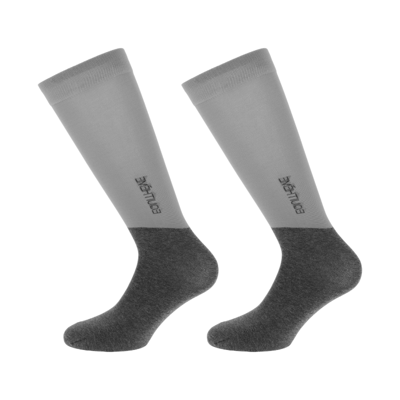Equithème - Chaussettes d'équitation Compet gris clair/ anthracite (x1) | - Ohlala