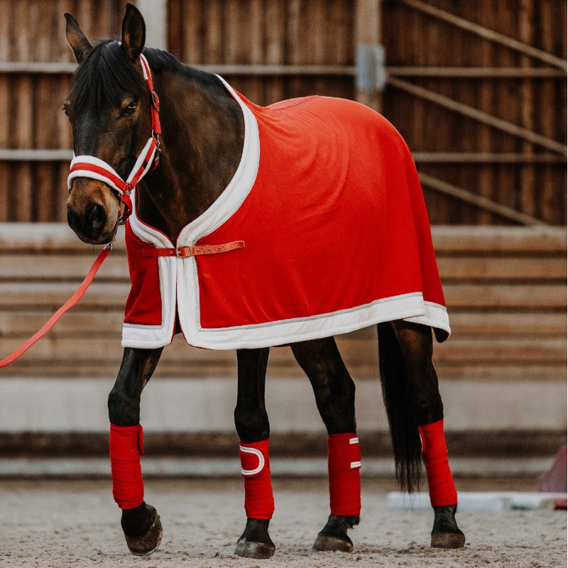 Equithème - Chemise polaire Xmas rouge | - Ohlala