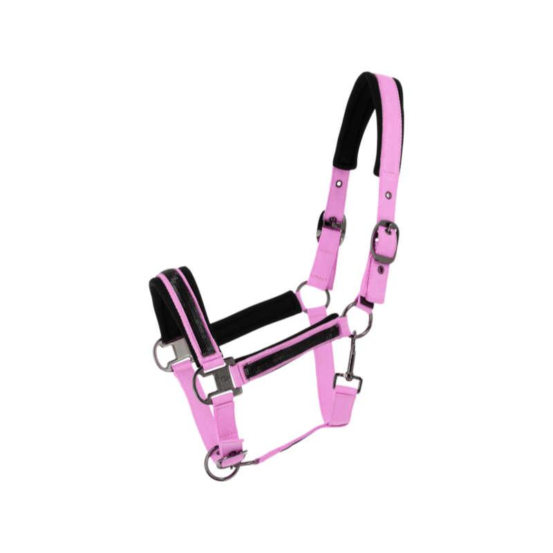 Equithème - Cavezza in nylon Strass rosa