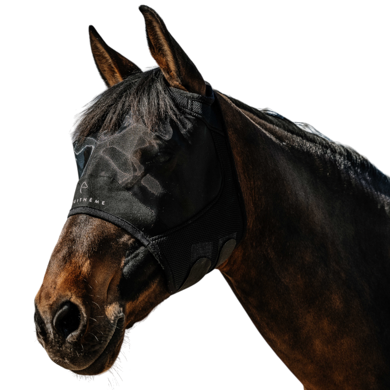 Equithème - Mesh black fly and UV mask without ears | - Ohlala
