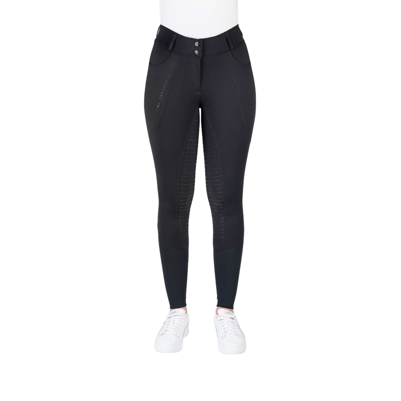 Equithème - Pantalon d'équitation femme Elsa Je t'aime noir | - Ohlala